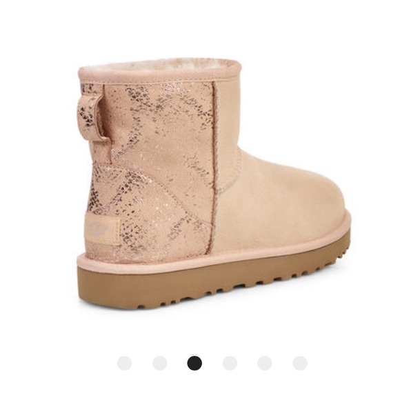 NEW Ugg classic mini metallic snake boot rose gold - Picture 3 of 5